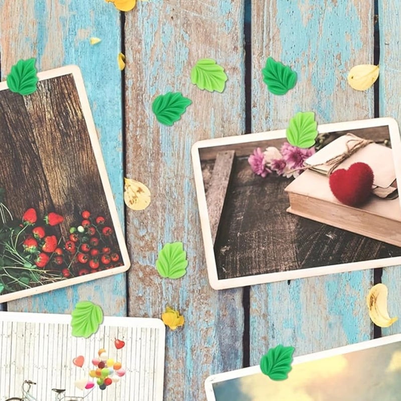 Veemoon 20pcs Cute Leaf Resin Thumb Tacks Decorative Cork Board Push Pins for Office School - Image 4